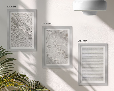 3 paveikslų rinkinys su rėmais Geometriniai kartono modernūs raštai