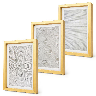 3 paveikslų rinkinys su rėmais Geometriniai kartono modernūs raštai