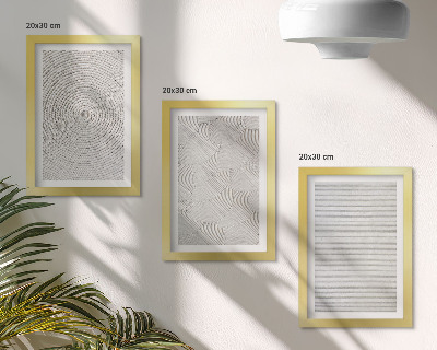 3 paveikslų rinkinys su rėmais Geometriniai kartono modernūs raštai