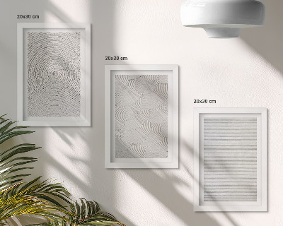 3 paveikslų rinkinys su rėmais Geometriniai kartono modernūs raštai