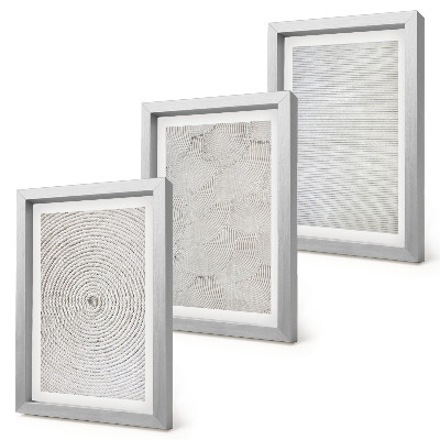 3 paveikslų rinkinys su rėmais Geometriniai kartono modernūs raštai