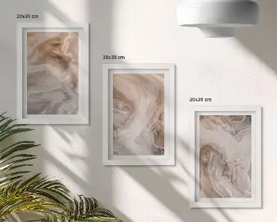 Įrėmintų paveikslų rinkinys su marmuro abstrakčiais raštais ir akmens tekstūromis
