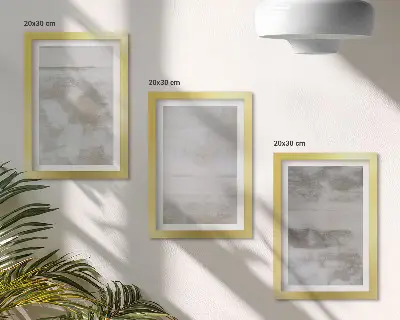 3 paveikslų rinkinys su rėmais modernaus pramoninio stiliaus su dėvėtomis tekstūromis