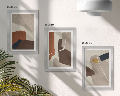 Įrėmintų paveikslų rinkinys Abstraktios boho tapybos formos moderniu stiliumi