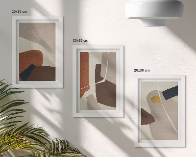 Įrėmintų paveikslų rinkinys Abstraktios boho tapybos formos moderniu stiliumi