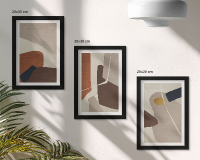 Įrėmintų paveikslų rinkinys Abstraktios boho tapybos formos moderniu stiliumi