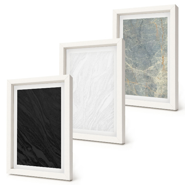 3 paveikslų rinkinys su rėmais Įvairių spalvų elegantiškos akmens konstrukcijos