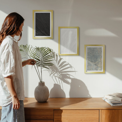 3 paveikslų rinkinys su rėmais Įvairių spalvų elegantiškos akmens konstrukcijos