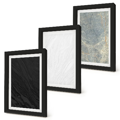 3 paveikslų rinkinys su rėmais Įvairių spalvų elegantiškos akmens konstrukcijos