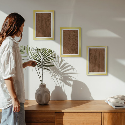 Įrėmintų paveikslų rinkinys Medžio žievės tekstūros minimalizmas