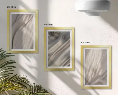 3 paveikslų rinkinys su rėmais natūralių audinių struktūros boho stiliumi stambiu planu