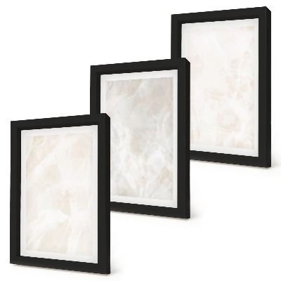 3 paveikslų rinkinys su rėmais Elegantiška marmuro akmens fono tekstūra