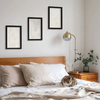 3 paveikslų rinkinys su rėmais elegantiška marmuro akmens tekstūra