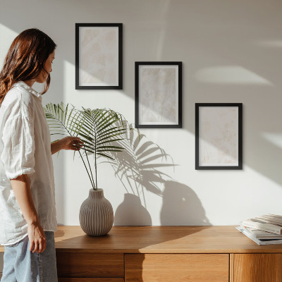 3 paveikslų rinkinys su rėmais Elegantiška marmuro akmens fono tekstūra