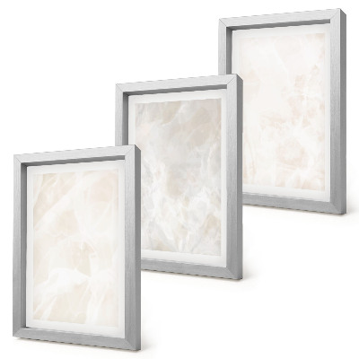 3 paveikslų rinkinys su rėmais Elegantiška marmuro akmens fono tekstūra