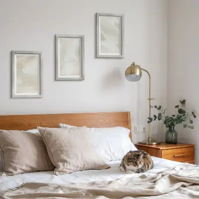 Įrėmintų paveikslų rinkinys ryški abstrakti tapyba ant drobės bohemišku stiliumi