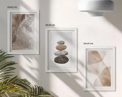 3 paveikslų rinkinys su rėmais abstrakčios formos pastelinėmis spalvomis