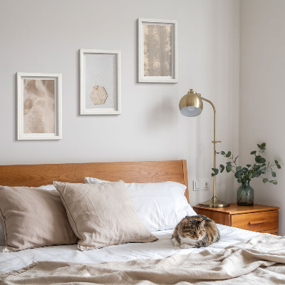 Įrėmintų paveikslų rinkinys Subtilios tekstūros natūraliame boho stiliuje