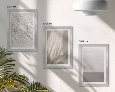 3 paveikslų rinkinys su rėmais Subtilios natūralios tekstūros boho stiliumi