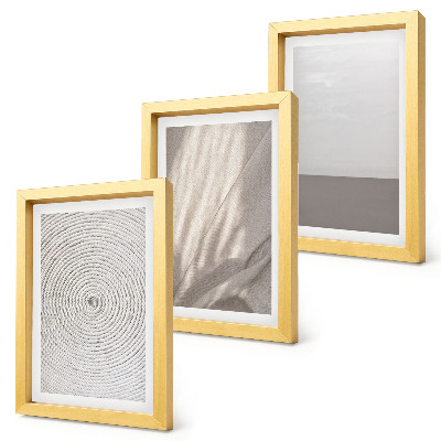 3 paveikslų rinkinys su rėmais Subtilios natūralios tekstūros boho stiliumi