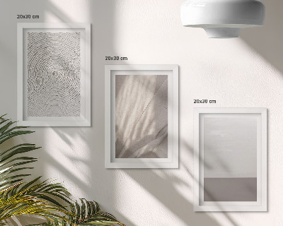 3 paveikslų rinkinys su rėmais Subtilios natūralios tekstūros boho stiliumi