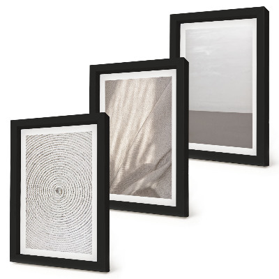 3 paveikslų rinkinys su rėmais Subtilios natūralios tekstūros boho stiliumi