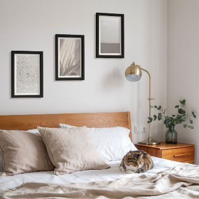 3 paveikslų rinkinys su rėmais Subtilios natūralios tekstūros boho stiliumi