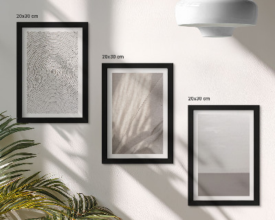 3 paveikslų rinkinys su rėmais Subtilios natūralios tekstūros boho stiliumi