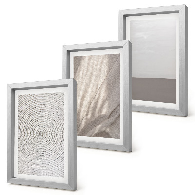 3 paveikslų rinkinys su rėmais Subtilios natūralios tekstūros boho stiliumi