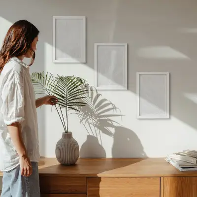 Įrėmintų paveikslų rinkinys elegantiška marmurinio akmens linijų tekstūra