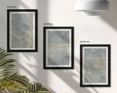 3 paveikslų rinkinys su rėmais su žalio marmuro gyslų raštu