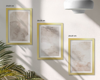 3 paveikslų rinkinys su rėmais Išsiliejusių akvarelinių dažų tekstūra boho stiliumi