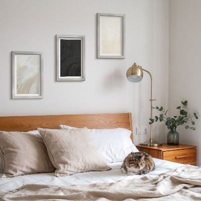 3 paveikslų rinkinys su rėmais Įvairių minimalizmo atspalvių konstrukcijos
