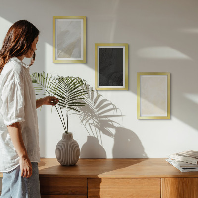 3 paveikslų rinkinys su rėmais Įvairių minimalizmo atspalvių konstrukcijos