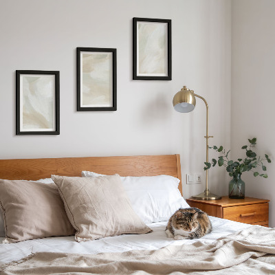 3 paveikslų rinkinys su rėmais Dažų tekstūros pėdsakai dažų minimalizme