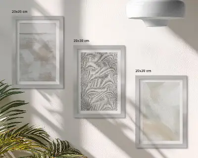 Trijų paveikslų rinkinys su rėmais abstrakcijos dizainas su moderniomis tapybos tekstūromis