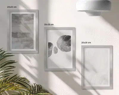Įrėmintų paveikslų rinkinys modernaus stiliaus su abstrakčiomis formomis ir struktūromis