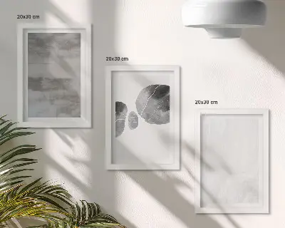 Įrėmintų paveikslų rinkinys modernaus stiliaus su abstrakčiomis formomis ir struktūromis