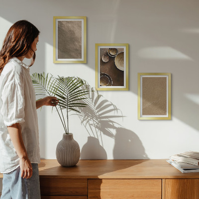 3 paveikslų rinkinys su rėmais Akmens konstrukcijos modernaus minimalistinio stiliaus