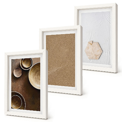 3 paveikslų rinkinys su rėmais Minimalistinės tekstūros šiltomis spalvomis
