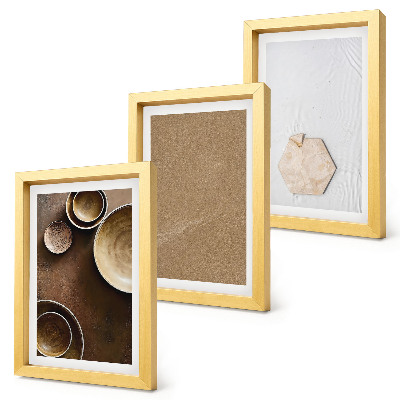 3 paveikslų rinkinys su rėmais Minimalistinės tekstūros šiltomis spalvomis