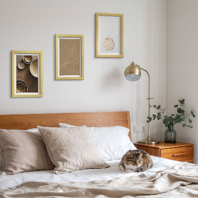 3 paveikslų rinkinys su rėmais Minimalistinės tekstūros šiltomis spalvomis