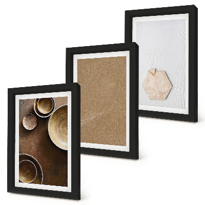 3 paveikslų rinkinys su rėmais Minimalistinės tekstūros šiltomis spalvomis