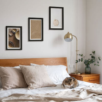 3 paveikslų rinkinys su rėmais Minimalistinės tekstūros šiltomis spalvomis
