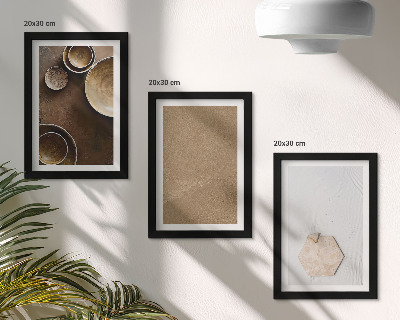 3 paveikslų rinkinys su rėmais Minimalistinės tekstūros šiltomis spalvomis