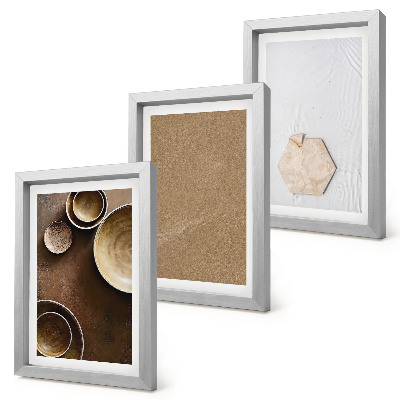 3 paveikslų rinkinys su rėmais Minimalistinės tekstūros šiltomis spalvomis