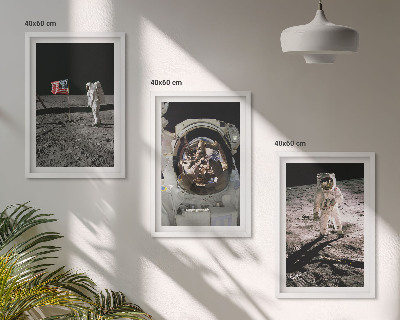 Įrėmintas triptikas NASA astronauto nusileidimas Mėnulyje