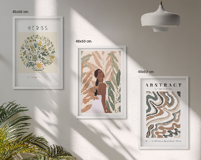 Įrėmintas triptikas Bohemiški pasteliniai minimalistiniai plakatai