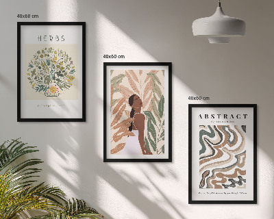 Įrėmintas triptikas Bohemiški pasteliniai minimalistiniai plakatai