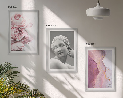 3 paveikslų rinkinys su rėmais Bijūnų abstrakti moters skulptūra